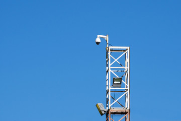 surveillance camera on the pole dome camera