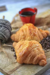 Foto auf Alu-Dibond Croissant, Kaffee © guy