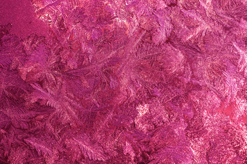 Beautiful nature pattern on frosted glass for background. Toned