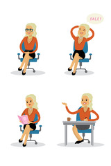 Caucasian blonde Business woman