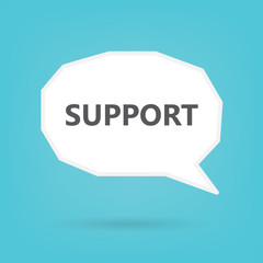 support written on speech bubble- vector illustration