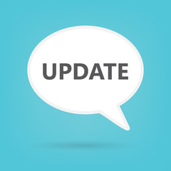 update written on speech bubble- vector illustration