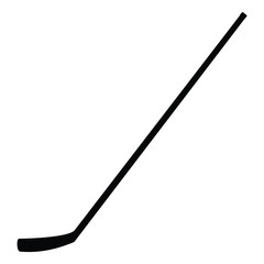A black and white silhouette of a hockey stick