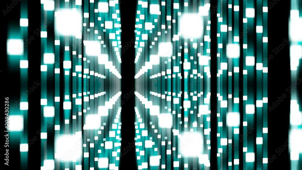 Aufkleber abstract geometric square box dot perspective view blue color glowing pattern background panning mov