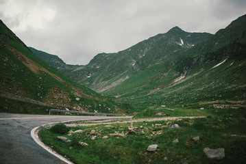 Transfagarasan pass in summer. Crossing Carpathian mountains in Romania, Transfagarasan is one of the most spectacular mountain roads in the world