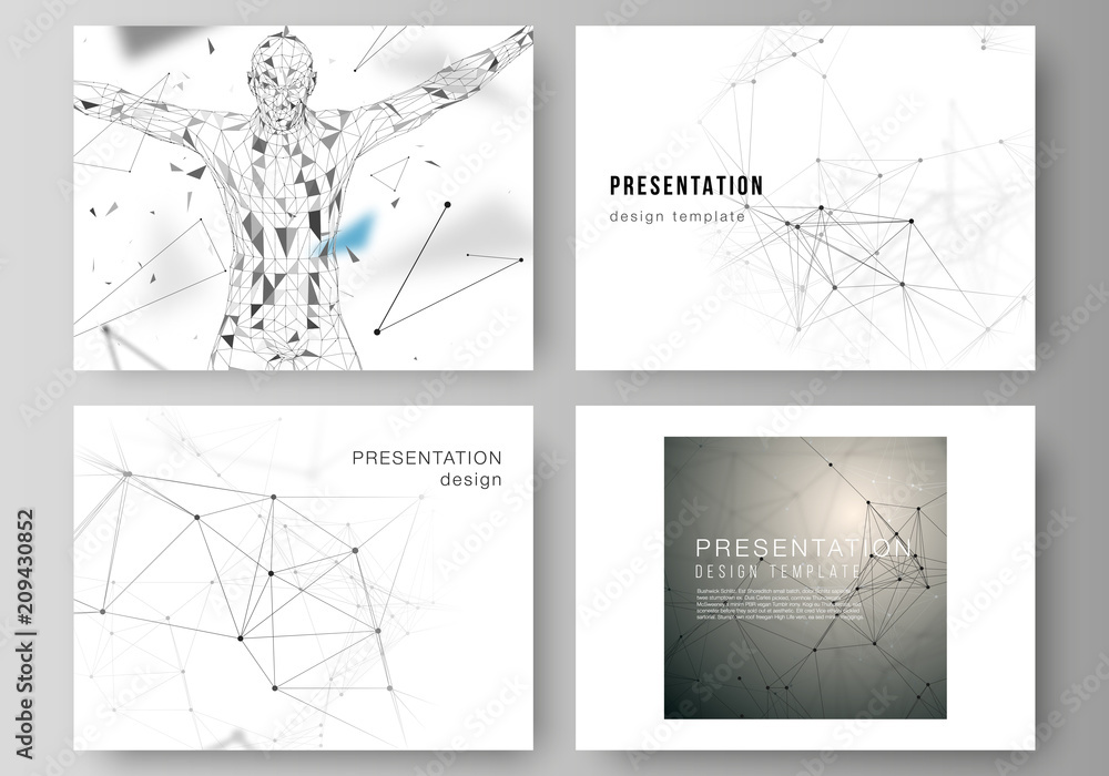 Poster the minimalistic abstract vector layout of the presentation slides design business templates. techno