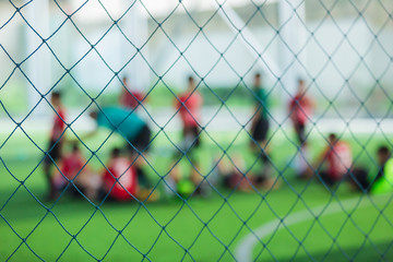 Blurry of net around the football field