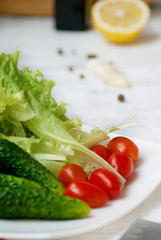 Coocking fresh vegetable salad