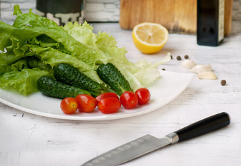 Coocking fresh vegetable salad