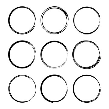 Set of black empy grunge frames.  Vector illustration.