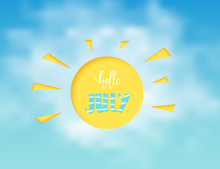 Hello May card. Vector illustration.