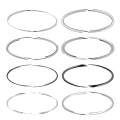 Set of black empy grunge frames.  Vector illustration.