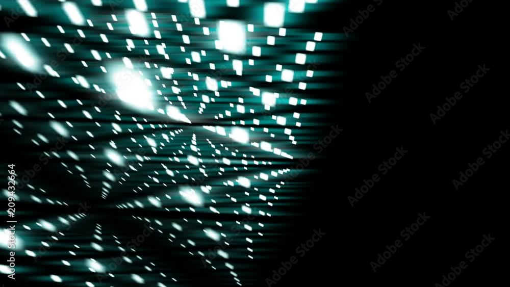Aufkleber abstract geometric square box shap from square dot blue color glowing pattern background rotate movi
