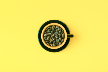 Coffee concept on bright pastel background