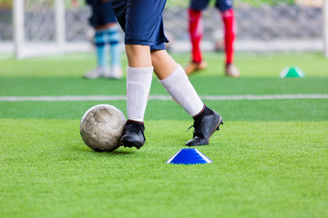 Kid soccer trap and control the soccer ball