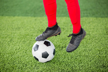 Soccer player jump and stomp for training