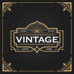Vintage line frame design for labels