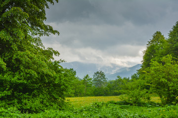 Obraz premium Beautiful scenery on a cloudy day.