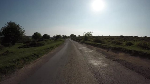 POV Driving through the Quantock Hills in Somerset, England
