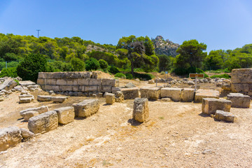 Heraion archaeological site, a sanctuary of goddess Hera at Perachora, Loutraki, Greece. 