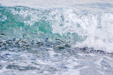 foam of seawater on the beach Leptokaria 