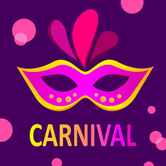 Purple carnival background with colour mask.