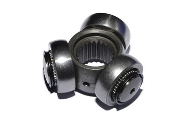 detail for the repair of a machine, a product made of metal, a spare part on a white background,