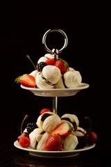 Meringue and strawberries