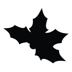 Holly with berries silhouette