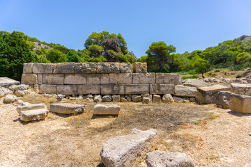Heraion archaeological site, a sanctuary of goddess Hera at Perachora, Loutraki, Greece. 