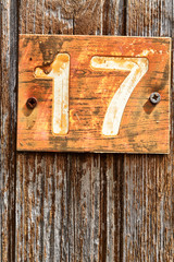  in the old door the number seventeen