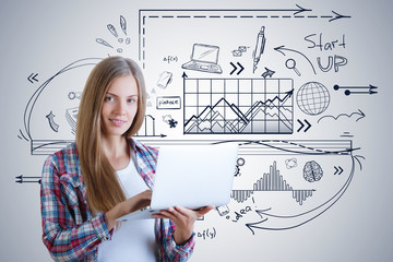 Startup and technology concept