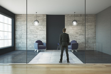 Businessman in modern living room