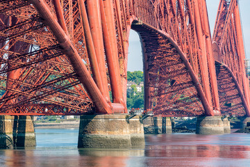 Forth Bridge, railway bridge over Firth of Forth near Queensferry in Scotland