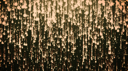 Glowing rain giving particles down, designer background.