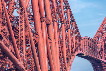 Construction detail Forth Bridge, railway bridge over Firth of Forth near Queensferry in Scotland