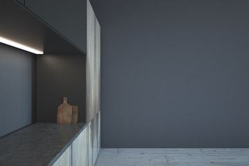 Gray kitchen interior