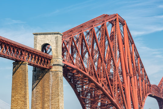Fototapeta Forth Bridge, railway bridge over Firth of Forth near Queensferry in Scotland