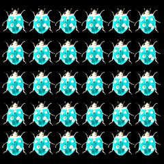 beetle ladybird watercolour