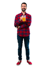 Fototapeta premium Handsome man drinking beer