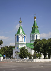 Fototapeta na wymiar Church of intercession of Holy Virgin in Maladzyechna. Belarus