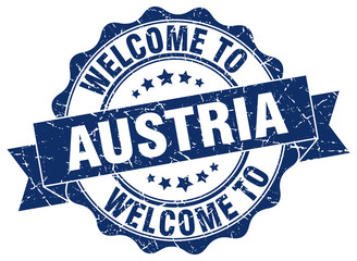 Obraz premium Austria round ribbon seal