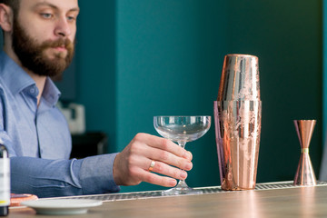bartender prepares a great cocktail
