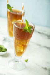 Homemade refreshing iced tea