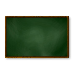 empty blackboard dark green color on wall. chalkboard template. School blackboard realistic texture for banner background. Education and learning. Vector illustration