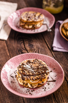 Chocolate banana pancakes