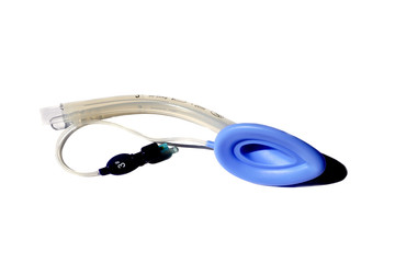 Laryngeal mask airway for emergency medical help isolated on a white background