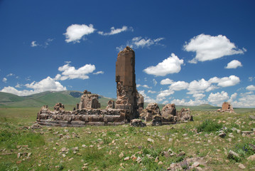 Ruined remains of a rotunda in Ani