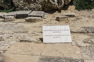 Heraion archaeological site, a sanctuary of goddess Hera at Perachora, Loutraki, Greece. Archaic...