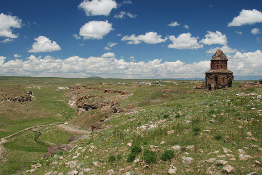 Panoramic view of Ani and the church of St Gregory